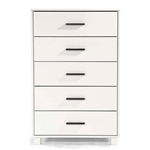 Farmhouse Modern 5 Drawer Chest in White