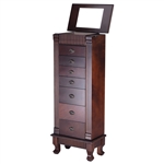 Classic 7-Drawer Jewelry Armoire Wood Storage Chest Cabinet