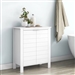 Bathroom Linen Cabinet with Storage Shelf in White Wood Finish