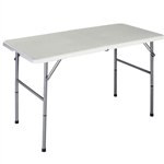 White HDPE Heavy Duty Plastic Indoor Outdoor Folding Table with Steel Frame