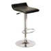 Contemporary ABS Air-Lift Swivel Bar Stool in Black Faux Leather