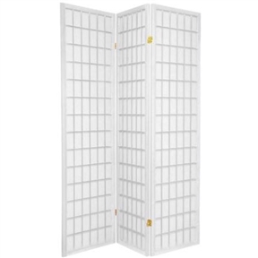 Japanese Asian Style 3-Panel Room Divider Shoji Screen in White