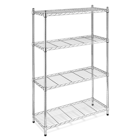 4-Shelf Steel Storage Shelves in Chrome