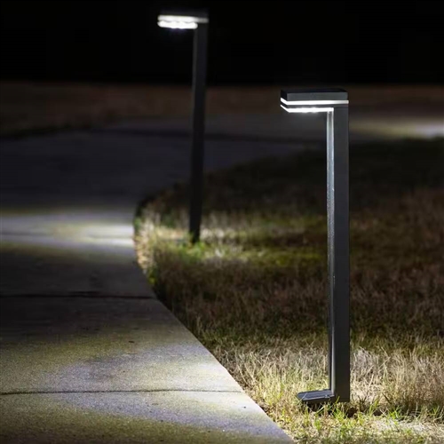 Set of 2 - Modern Outdoor Solar Light White LED Path Outdoor Yard Lighting