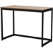 Modern Home Office Laptop Computer Desk Table with Black Metal Frame Wood Top