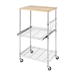 Sturdy Metal Kitchen Microwave Cart with Adjustable Shelves and Locking Wheels