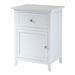 White 1-Drawer Bedroom Bedside Table Cabinet Nightstand End Table