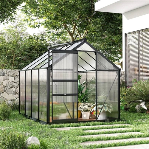 9.8 ft. x 19.5 ft. Outdoor Greenhouse with Steel Frame and White PE Cover