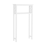 White Solid Wood Over the Toilet 1-Shelf Storage Rack