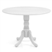 Round Solid Wood Kitchen Dining Table in White Farmhouse Wooden Finish