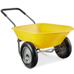 Heavy Duty Dual Wheel Multipurpose Rust Proof Wheelbarrow - Yellow