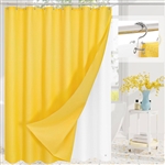 72"W x 84"H Yellow Waffle Textured 3 in 1 Shower Curtain Set
