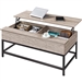 Modern Metal Wood Lift-Top Coffee Table Sofa Laptop Desk in Grey Wood Finish