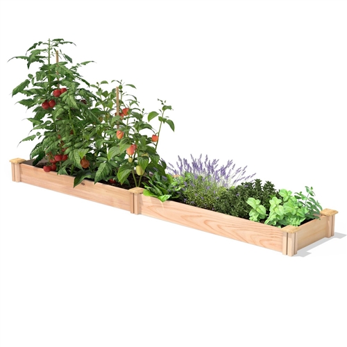 16 in x 96 in Low Profile Cedar Raised Garden Bed - Made In USA