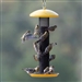 Durable Metal Mesh Tube Hanging Bird Feeder with Yellow Top and Perch