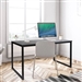 Black Metal Frame Wood Top Modern Home Office Laptop Computer Desk Writing Table