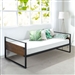 Twin Modern Wood Metal Daybed Frame with Steel Slats