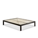 Full Modern Black Metal Platform Bed Frame with Wood Slats