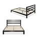 Full size Heavy Duty Metal Platform Bed Frame with Headboard and Wood Slats