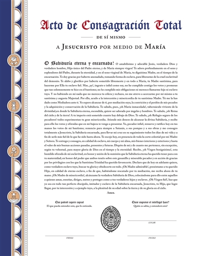 Consecration Certificate - SPANISH