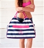 Prep Stripe Beach Bag: Personalized Beach Bag | lulukate
