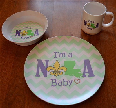 "I'm a NOLA Baby" Melamine Dinnerware Set
