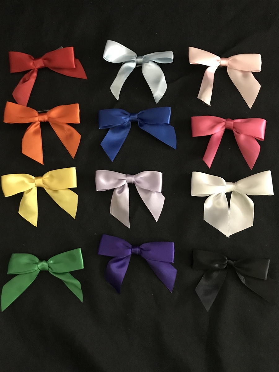 Bows - Pre-Tied Bows w/ Twist-tie - Satin - Packaging Decor