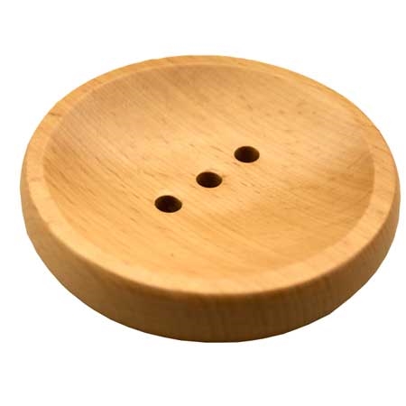 Beech Wood Soap Dish Round