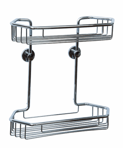 Double caddy includes the no drilling required mounting hardware by nie  wieder bohren Germany, 100% rustproof, chrome