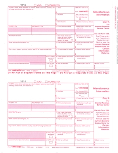 2023 1099 MISC Laser ONE PART Tax Forms