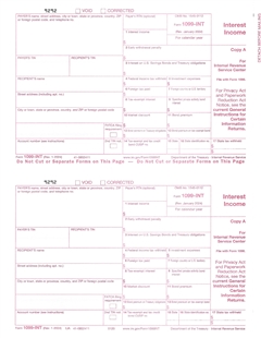 1099 INT Laser Four Part Tax Forms