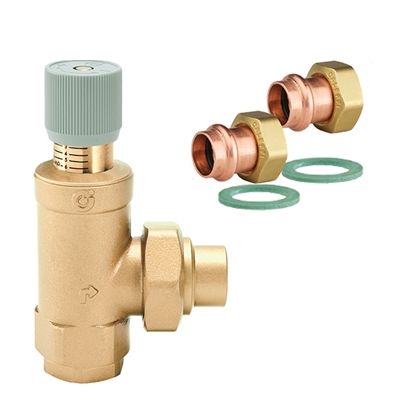 Caleffi Â¾" press x Â¾" NPT press Differential pressure by-pass valve 519566A