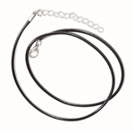 Black Waxed Cotton Cord Necklace