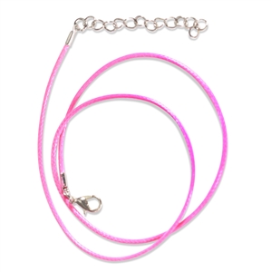 Hot Pink Waxed Cotton Cord Necklace