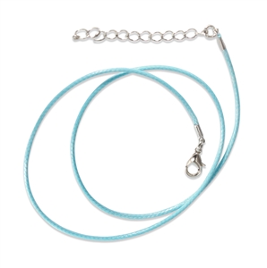 Light Blue Waxed Cotton Cord Necklace