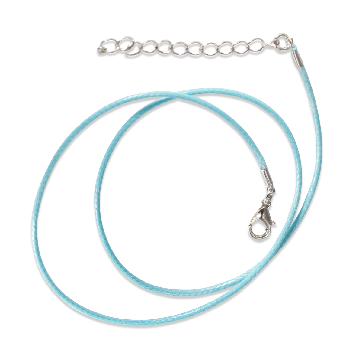 Necklace - Waxed Cotton Cord - Light Blue