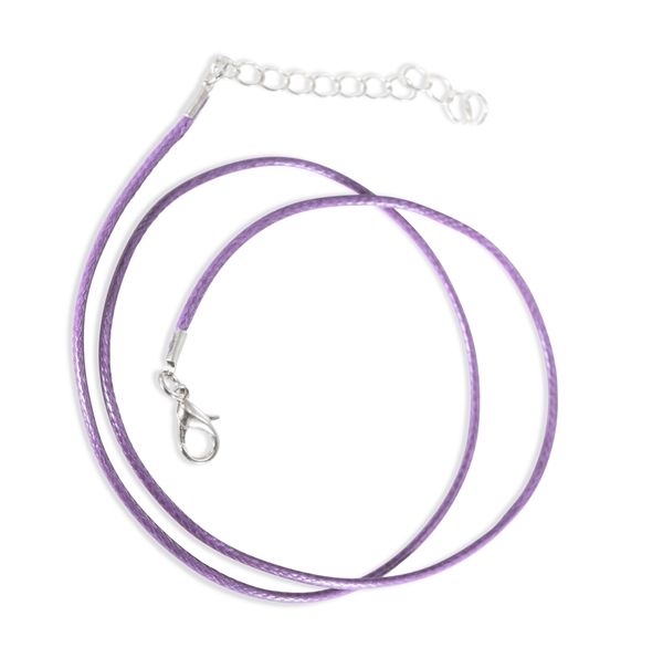 Light Purple Waxed Cotton Cord Necklace
