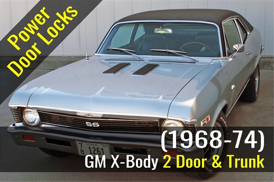 Power Door Lock with Trunk Release Add-On Hardware Kit for GM X-Body 2 Door (1968-1974)
