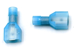 [81-00002-B] 1/4 inch Male Spade Connector Insulated Blue