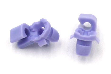[86-00002] Klassic Keyless Small Purple Door Clip Plastic 3.4mm Rod, 6mm Hole, LH