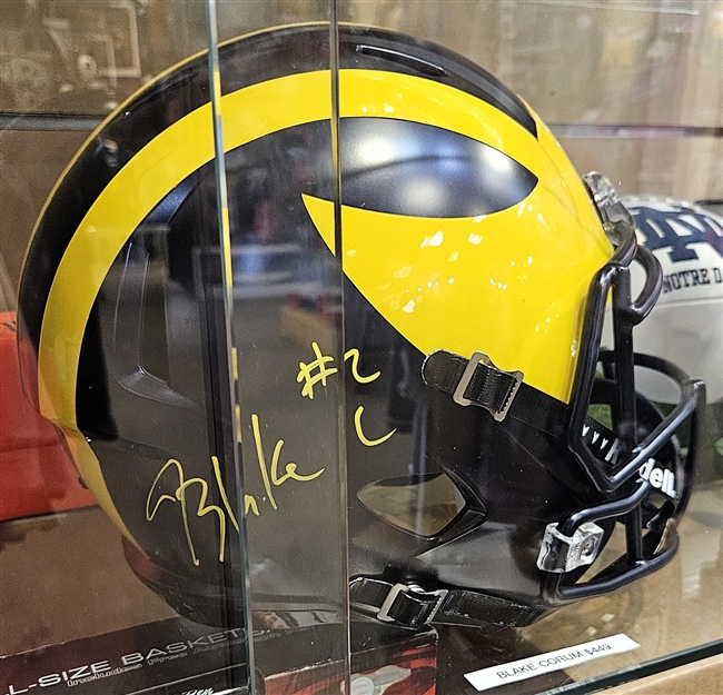 Blake Corum Signed Full Size Replica Helmet