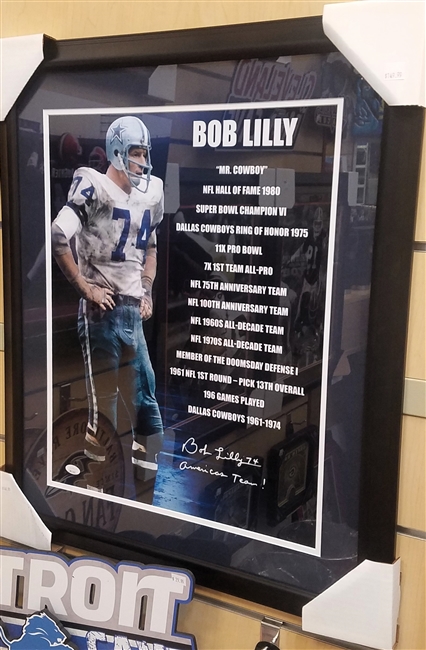 Bob Lilly Signed 16 x 20 Framed