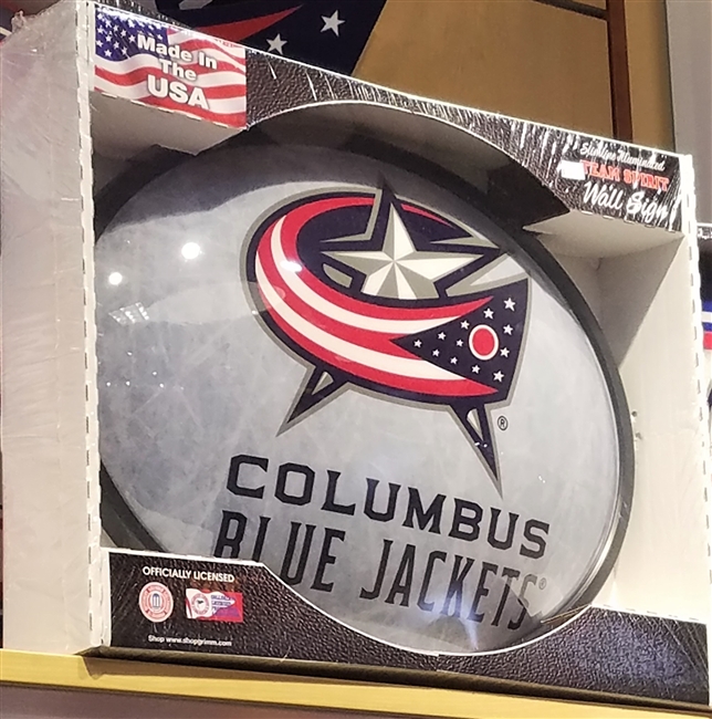 Slimline Illuminated Ice Oval Columbus Blue Jackets Logo Wall Sign