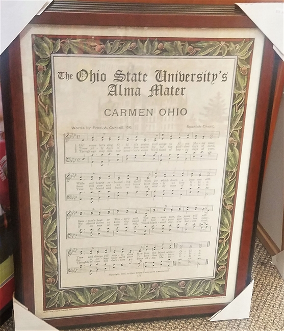 Carmen Ohio Sheet Music 16 x 20 Framed