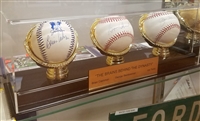 Brian Cashman, George Steinbrenner, & Joe Torre Signed Baseballs w/Case