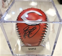 Frankie Montas Signed Cincinnati Reds Baseball w/Case