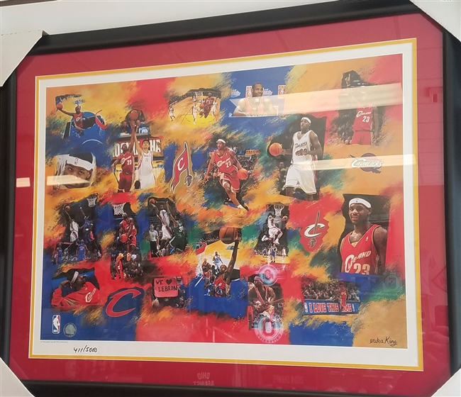 Lebron James Unsigned Oversized Collage Framed