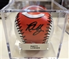 Rhett Lowder Signed Cincinnati Reds Baseball w/Case