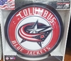 Slimline Illuminated Round Columbus Blue Jackets Wall Sign