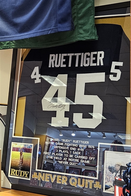 Rudy Ruettiger Signed Jersey Framed